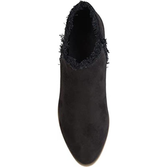 Brinley Co. Womens Faux Suede Fringe Ankle Booties Black, 10 Regular US - Picture 5 of 5